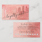 グラマリーピーチピンクシックグリッタードリップスロイヤリティ ロイヤリティカード (正面/裏面)