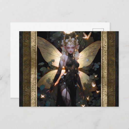 グラマリーフェアリーガールファンタジーアート ポストカード (正面/裏面)