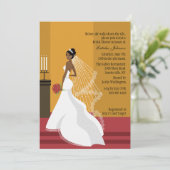 グラマリーブライドアフリカンアメリカンブライダルシャワーInv 招待状 (スタンド正面)