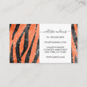 グラマリーブラックオレンジグリッターアニマルタイガーストライプ 名刺 (裏面)