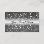 グラマリーブラックシルバーきらめくグリッタースタイリッシュ 名刺 (正面)