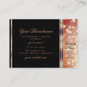 グラマリーブラックバラ金ゴールドグリッタースパークルダイヤモンド 名刺 (裏面)