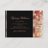 グラマリーブラックバラ金ゴールドスパークルグリッターモノグラム 名刺 (裏面)