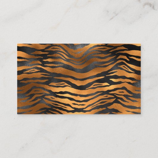グラマリーブラックブラウンタイガーストライプアニマルプリント プレイスカード (裏面)