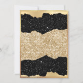 グラマリーブラック&金ゴールドグリッター50誕生日 招待状 (裏面)