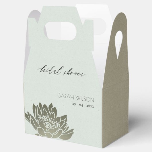 グラマリーブルーシルバーロータスフローラブライダルシャワー フェイバーボックス (オープン)