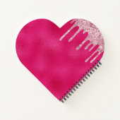 グラマリーホットピンクグリッターモノグラムイニシャル ノートブック (裏面)