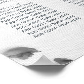 グラマリーホワイトアンドピーチフローラ牡丹 ポスター (角)