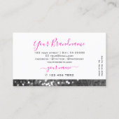 グラマリーホワイトシルバーきらめくグリッターシメリー 名刺 (裏面)