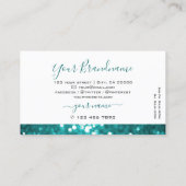 グラマリーホワイトティール(緑がかった色)スパークルグリッタープロフェッショナル 名刺 (裏面)