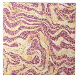 グラマリーマーブリー赤面ピンク&バラ金ゴールドグリッター タイル