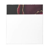 グラマリーマーブルアゲートシックブラックパープル金ゴールド ノートパッド (正面)