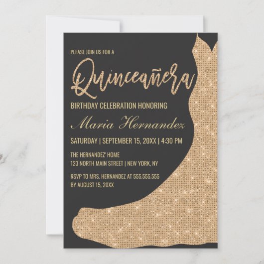 グラマリーマーメイドドドドレスラグジュアリーエレガントクインセアニラ 招待状 (正面)