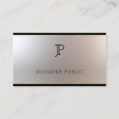 グラマリーモノグラム金ゴールドシルバークリエイティブプレーン 名刺 (正面)