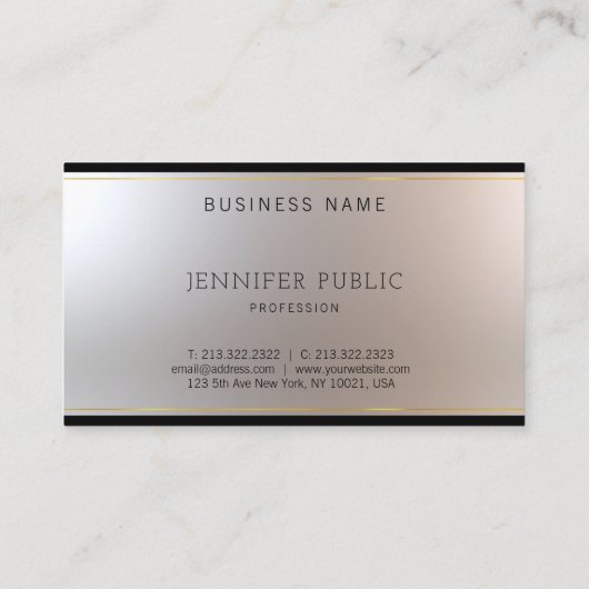 グラマリーモノグラム金ゴールドシルバークリエイティブプレーン 名刺 (裏面)