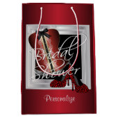 グラマリーランジェリーブライダルシャワー |濃い赤 ミディアムペーパーバッグ (正面)