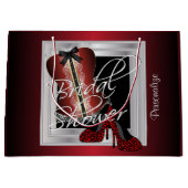 グラマリーランジェリーブライダルシャワー |濃い赤 ラージペーパーバッグ (正面)