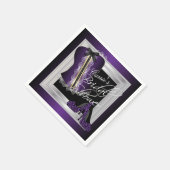 グラマリーランジェリーブライダルシャワー |紫 スタンダードカクテルナプキン (角)