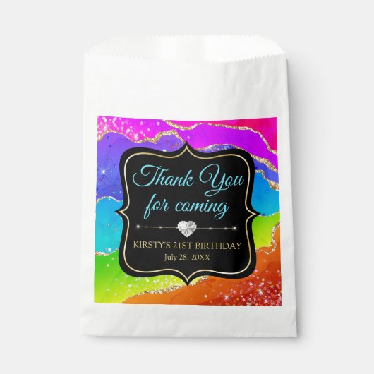 グラマリーレインボーアルコールインクアゲート誕生日 フェイバーバッグ (正面)