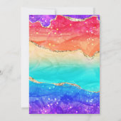 グラマリーレインボーアルコールインクアゲート誕生日 招待状 (裏面)