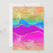 グラマリーレインボーアルコールインクアゲート誕生日 招待状 (裏面)