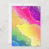 グラマリーレインボーアルコールインクアゲート誕生日 招待状 (裏面)