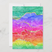 グラマリーレインボーアルコールインクアゲート誕生日 招待状 (裏面)