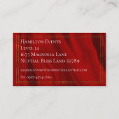 グラマリーレッドシルクと金ゴールドリングや輪ウェディングプランナー 名刺 (裏面)