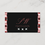 グラマリーレッドブラックダイヤきらめくモンドイニシャル 名刺 (正面)