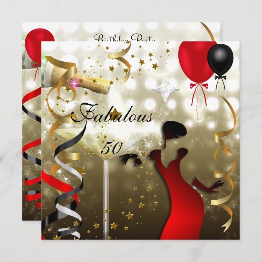 グラマリーレディーファブラス5050誕生日パーティー 招待状 (正面/裏面)