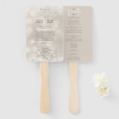 グラマローシャンパーニュグリッターラグジュアリー結婚式 プログラム ハンドファン (正面&裏面)