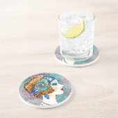 グラマロースフラッパー女の子カスタムサンドストーンコースター コースター (側面)