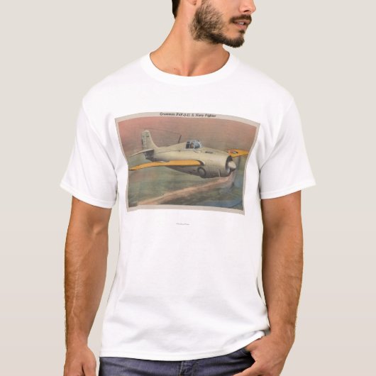 グラマンF4F-3-U.S.海軍戦闘機の眺め Tシャツ (正面)