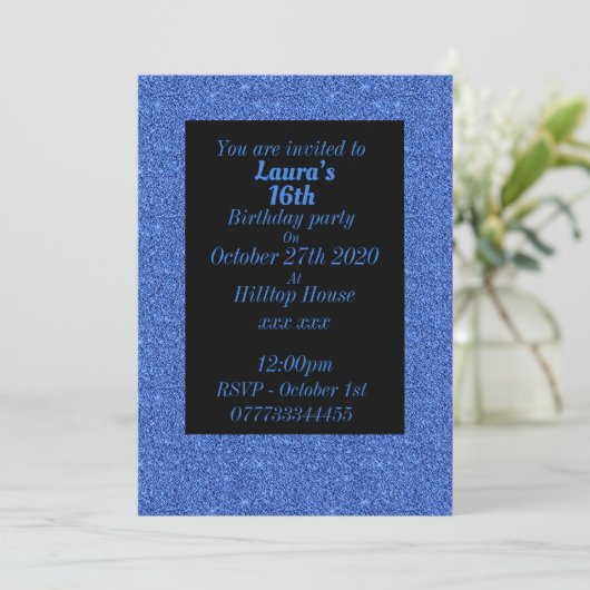 グラマーなパーソナライズされたバースデーパーティ招待状 招待状 (スタンド正面)