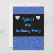 グラマーなパーソナライズされたバースデーパーティ招待状 招待状 (裏面)