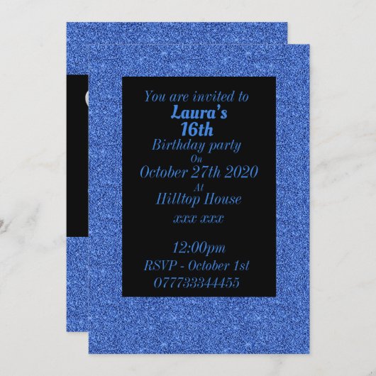 グラマーなパーソナライズされたバースデーパーティ招待状 招待状 (正面/裏面)