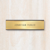 グラマーなモダンテンプレートトレンディーブラックと金ゴールド サインプレート (正面)