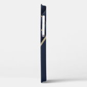 グラマーな金ゴールドキルテッドネービーパパーソナライズされたターン Case-Mate iPhoneケース (裏面 / 左)