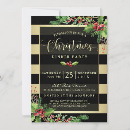 グラマーな金ゴールド&ブラッククリスマスパーティの招待状 招待状