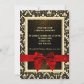 グラマーな黒と金のクリスマスディナー招待状 招待状 (裏面)