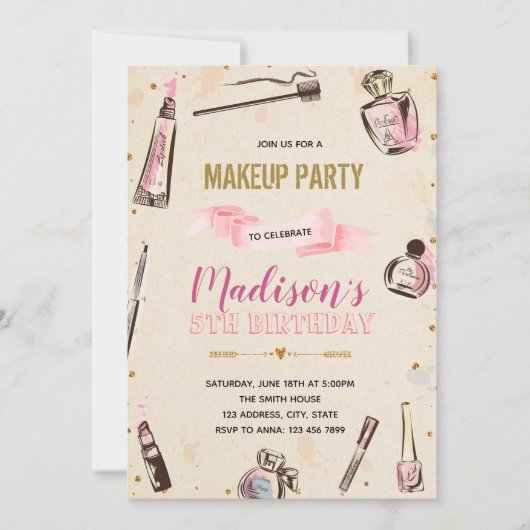 グラマーの誕生日パーティーの招待状 招待状 (正面)