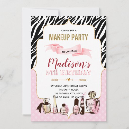 グラマーの誕生日パーティーの招待状 招待状 (正面)