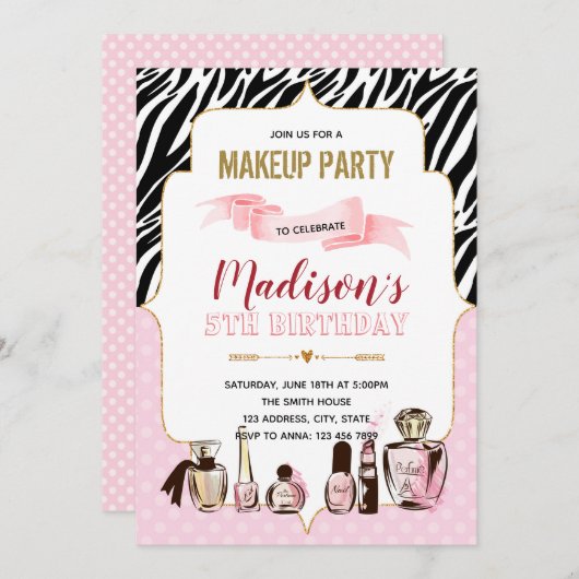 グラマーの誕生日パーティーの招待状 招待状 (正面/裏面)