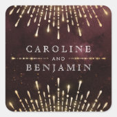 グラマーアールデコブルガンディヴィンテージ結婚式 スクエアシール (正面)