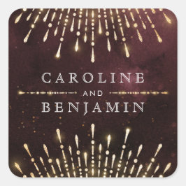 グラマーアールデコブルガンディヴィンテージ結婚式 スクエアシール