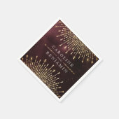 グラマーアールデコブルガンディヴィンテージ結婚式 スタンダードカクテルナプキン (角)