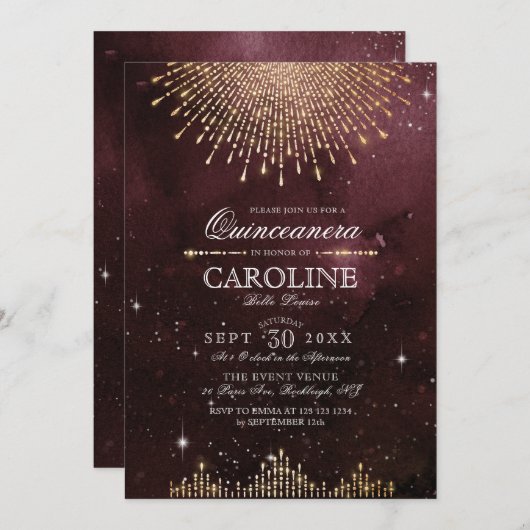 グラマーアールデコブルゴーニュキンセアニェラ 招待状 (正面/裏面)