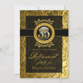 グラマーエレガントエンボス退職パーティー 招待状 (正面)