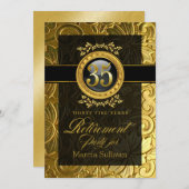 グラマーエレガントエンボス退職パーティー 招待状 (正面/裏面)