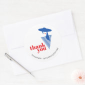 グラマーエレガントガールモダンブルーポシュマークサンキュー ラウンドシール (封筒)